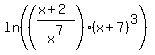 ln%28%28%28x%2B2%29%2Fx%5E7%29%28x%2B7%29%5E3%29%29%29
