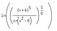 ln%28%28%28x%2B6%29%5E5%2F%28x%2A%28x%5E2-8%29%29%29%5E%281%2F6%29%29