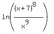 ln%28%28%28x%2B7%29%5E8%29%2F%28x%5E9%29%29