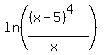 ln%28%28%28x-5%29%5E4%29%2F%28x%29%29