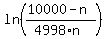 ln%28%2810000-n%29%2F%284998%2An%29%29