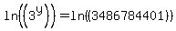 ln%28%283%5Ey%29%29+=+ln%28%283486784401%29%29