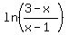 ln%28%283-x%29%2F%28x-1%29%29%29