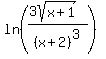 ln%28%283sqrt%28x%2B1%29%29%2F%28x%2B2%29%5E3%29%29