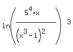 ln%28%285%5E4%2Ax%29%2F%28%28x%5E3-1%29%5E2%29%29%5E3