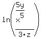 ln%28%285y%2Fx%5E5%29%2F3z%29