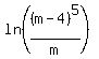 ln%28%28m-4%29%5E5%2Fm%29%29