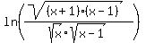 ln%28%28sqrt%28%28x%2B1%29%28x-1%29%29%29%2Fsqrt%28x%29sqrt%28x-1%29%29