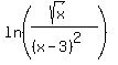 ln%28%28sqrt%28x%29%29%2F%28%28x-3%29%5E2%29%29