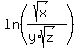 ln%28%28sqrt%28x%29%29%2F%28y%2Asqrt%28z%29%29%29