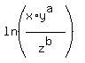 ln%28%28x%2Ay%5Ea%29%2Fz%5Eb%29