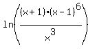 ln%28%28x%2B1%29%28x-1%29%5E6%2Fx%5E3%29%29