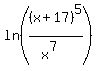 ln%28%28x%2B17%29%5E5%2F%28x%5E7%29%29