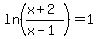 ln%28%28x%2B2%29%2F%28x-1%29%29+=+1