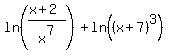 ln%28%28x%2B2%29%2Fx%5E7%29%2Bln%28%28x%2B7%29%5E3%29