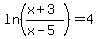 ln%28%28x%2B3%29%2F%28x-5%29%29+=+4