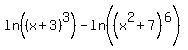 ln%28%28x%2B3%29%5E3%29-ln%28%28x%5E2%2B7%29%5E6%29