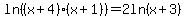 ln%28%28x%2B4%29%2A%28x%2B1%29%29+=+2ln%28x%2B3%29