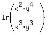 ln%28%28x%5E2%2Ay%5E4%29%2F%28x%5E3%2Ay%5E3%29%29