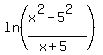 ln%28%28x%5E2-5%5E2%29%2F%28x%2B5%29%29