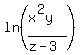 ln%28%28x%5E2y%29%2F%28z-3%29%29