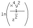 ln%28%28x%5E4y%5E2%29%2Fz%5E%281%2F2%29%29