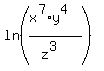 ln%28%28x%5E7%2Ay%5E4%29%2F%28z%5E3%29%29