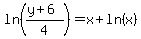 ln%28%28y%2B6%29%2F4%29+=+x%2Bln%28x%29
