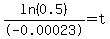 ln%280.5%29%2F-0.00023+=+t