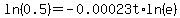 ln%280.5%29+=+-0.00023t%2Aln%28e%29
