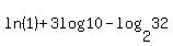 ln%281%29+%2B+3log%2810%29+-+log%282%2C32%29