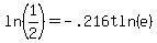 ln%281%2F2%29=-.216tln%28e%29