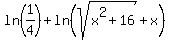 ln%281%2F4%29%2Bln%28sqrt%28x%5E2%2B16%29%2Bx%29