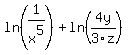 ln%281%2Fx%5E5%29%2Bln%284y%2F3z%29