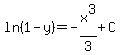 ln%281-y%29=-x%5E3%2F3%2BC