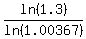 ln%281.3%29%2Fln%281.00367%29