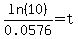 ln%2810%29%2F0.0576+=+t