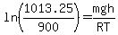 ln%281013.25%2F900%29=mgh%2FRT