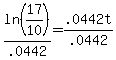 ln%2817%2F10%29%2F.0442=.0442t%2F.0442