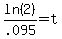 ln%282%29%2F.095+=+t
