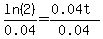 ln%282%29%2F0.04=%280.04t%29%2F0.04