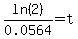 ln%282%29%2F0.0564+=+t