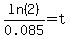 ln%282%29%2F0.085+=+t