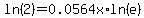 ln%282%29+=+0.0564x%2Aln%28e%29