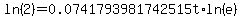 ln%282%29+=+0.0741793981742515t%2Aln%28e%29