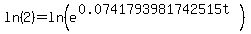 ln%282%29+=+ln%28e%5E%280.0741793981742515t%29%29