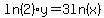 ln%282%29y=3ln%28x%29