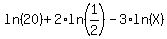 ln%2820%29%2B2%2Aln%281%2F2%29-3%2Aln%28X%29