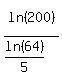 ln%28200%29%5E%22%22%2F%28ln%2864%29%2F5%29