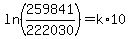 ln%28259841%2F222030%29=k%2A10